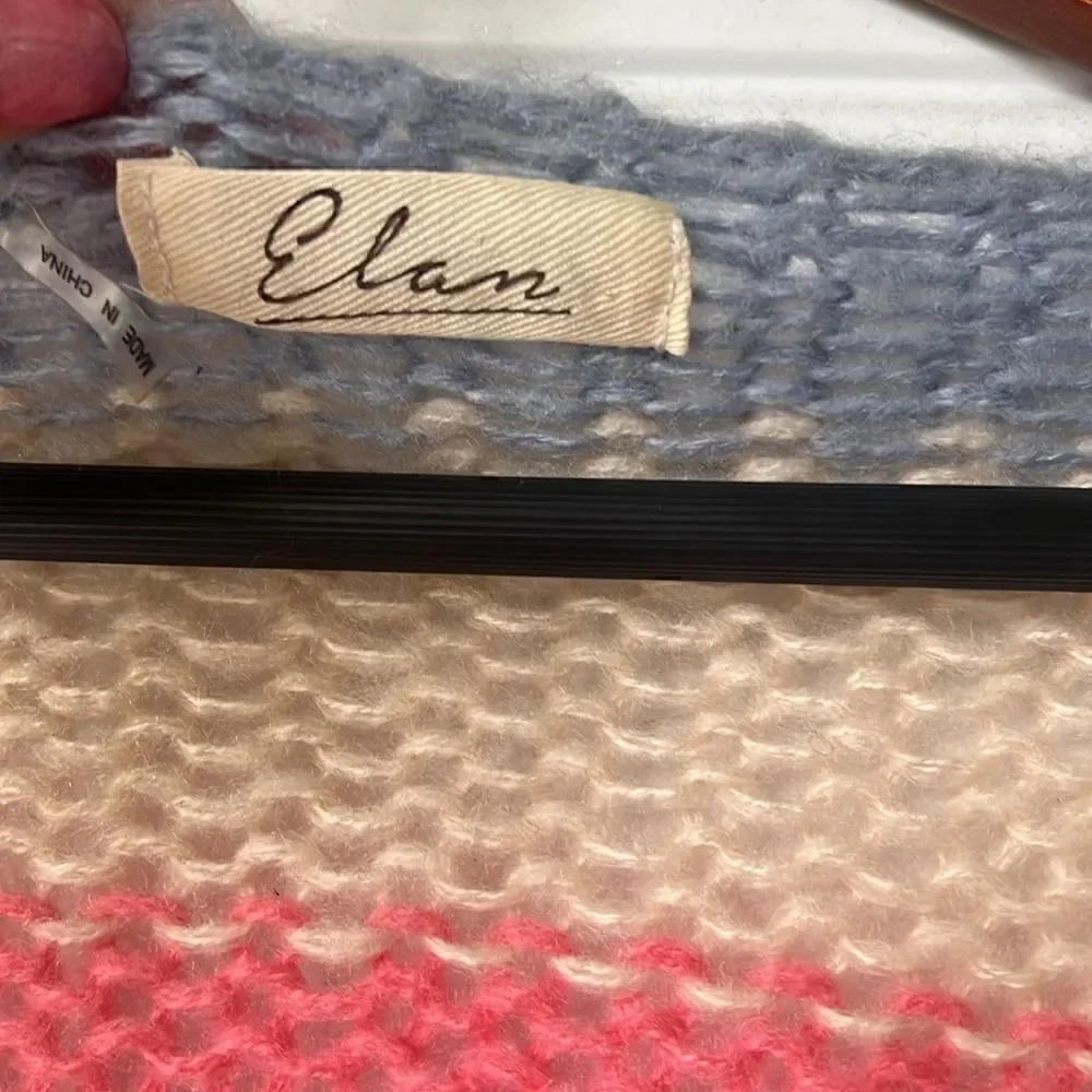 Elan Rainbow Cardigan, Striped Knit Sweater, One Size, NEW , NWOT